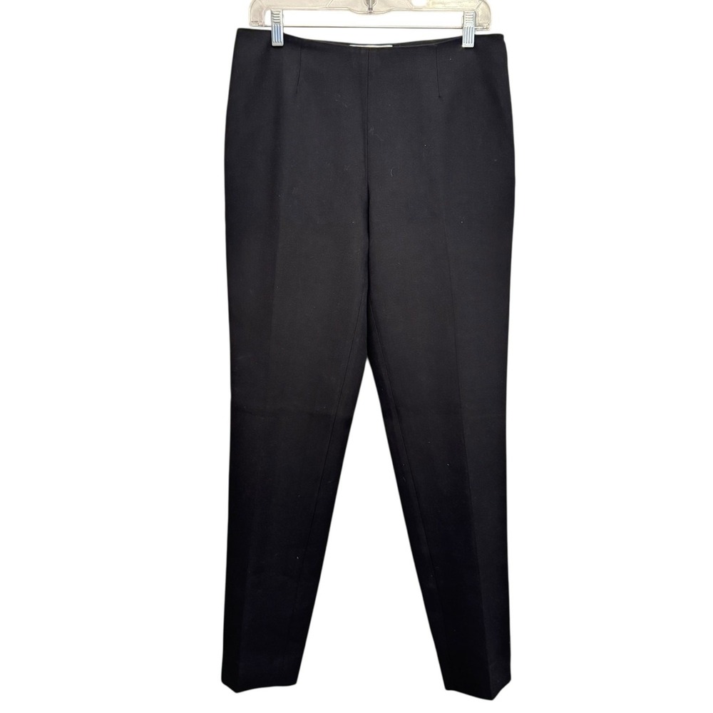 Amina Rubinacci Vintage Black Straight Leg Trousers Made in Italy EU Size 44/8